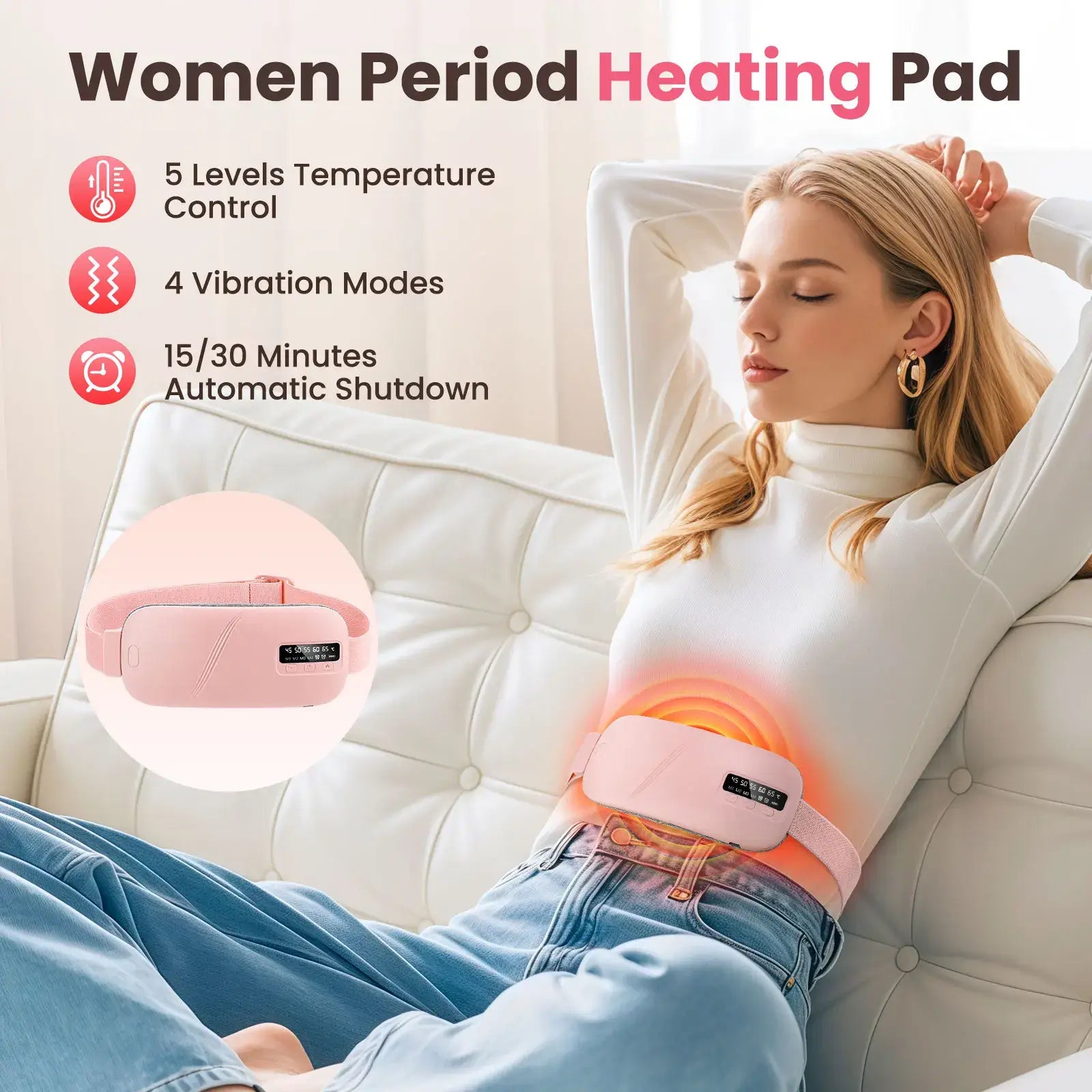ThermoPulse™ Smart Heating Pad Menstrual Pad for Period Cramp Relief