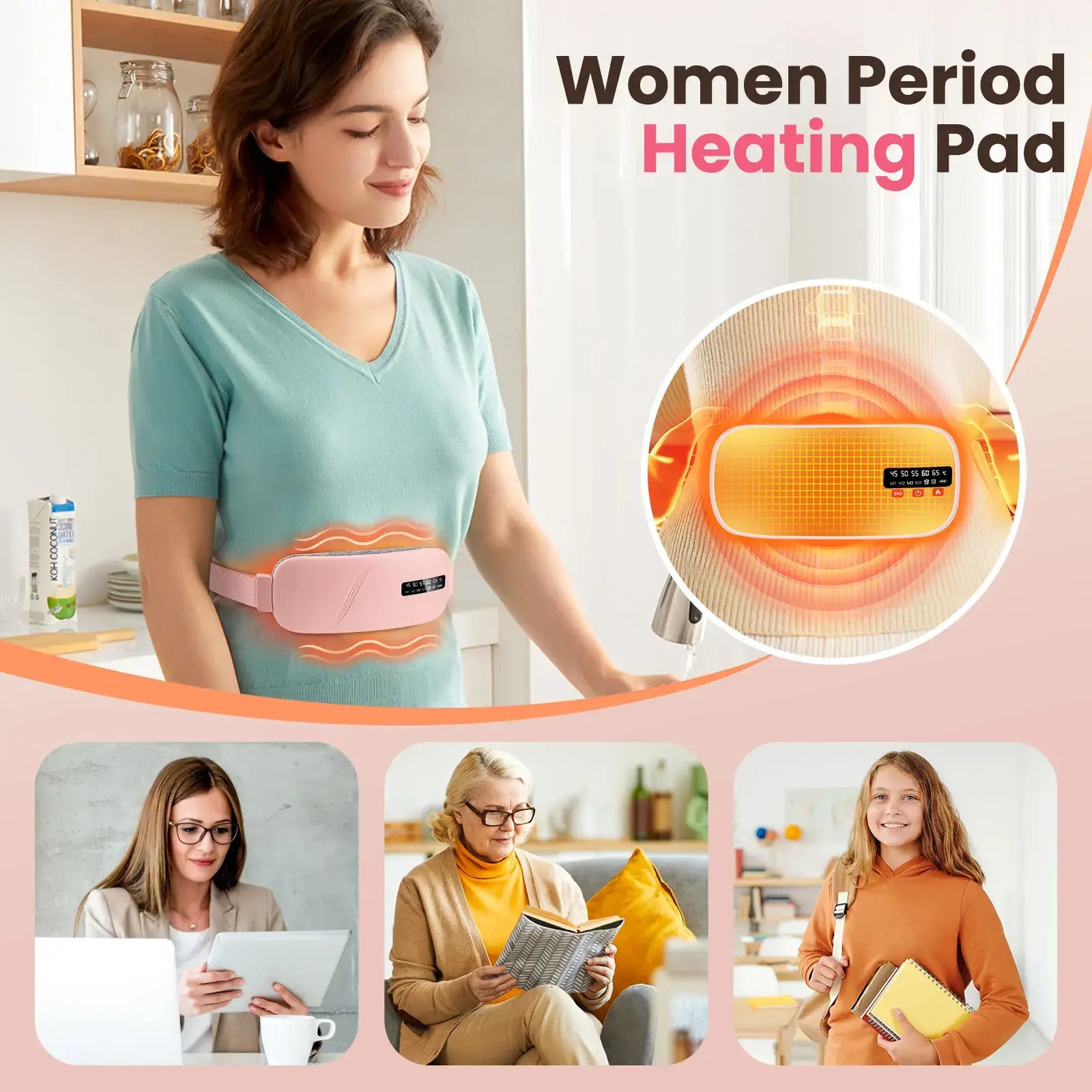 ThermoPulse™ Smart Heating Pad Menstrual Pad for Period Cramp Relief